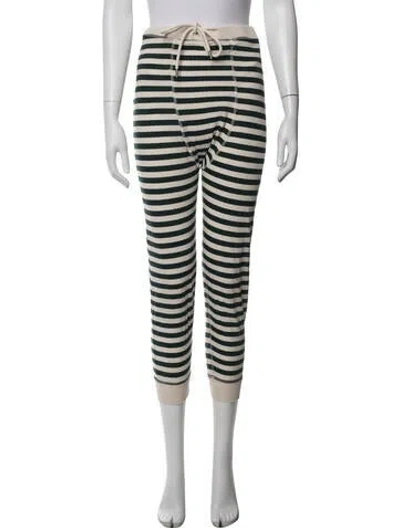 Pre-owned The Great Striped Straight Leg Pants In White
