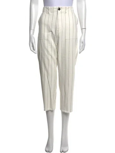Pre-owned The Great Striped Straight Leg Pants In White