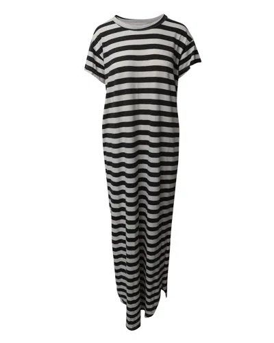 The Great Striped T-shirt Dress In Black And White Cotton In Multi