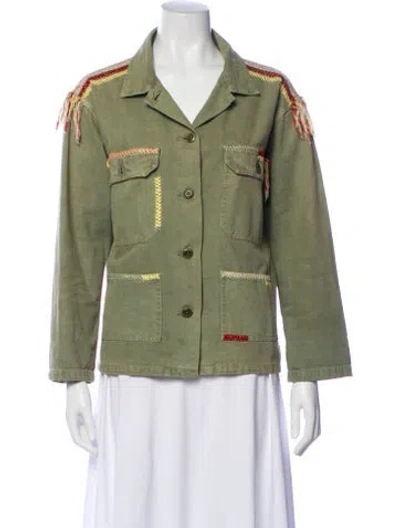 Pre-owned The Great Striped Utility Jacket In Green