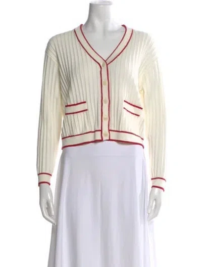 Pre-owned The Great Striped V-neck Sweater