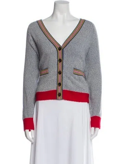 Pre-owned The Great Striped V-neck Sweater In Multi