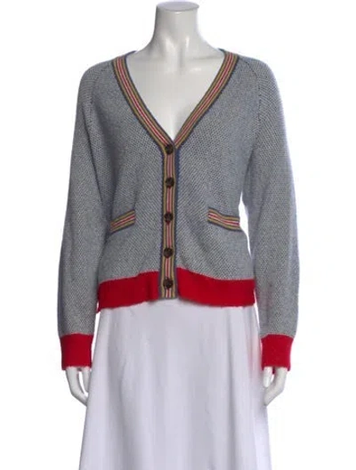 Pre-owned The Great Striped V-neck Sweater In Multi