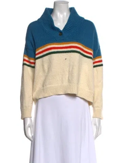 Pre-owned The Great Striped V-neck Sweater In Multi
