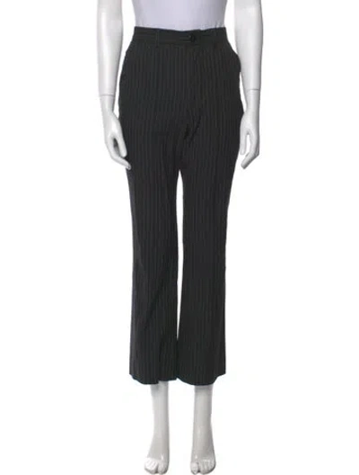 Pre-owned The Great Striped Wide Leg Pants In Black