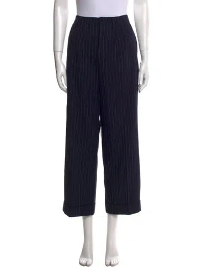 Pre-owned The Great Striped Wide Leg Pants In Blue
