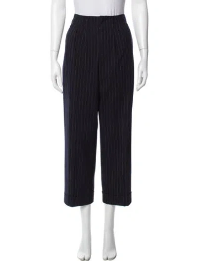 Pre-owned The Great Striped Wide Leg Pants In Blue