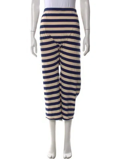 Pre-owned The Great Striped Wide Leg Pants In Blue