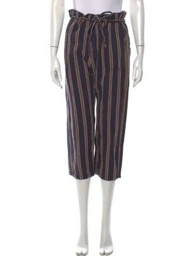 Pre-owned The Great Striped Wide Leg Pants In Blue