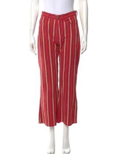 Pre-owned The Great Striped Wide Leg Pants In Red