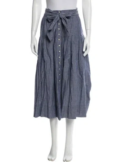 Pre-owned The Great Studded Accents Midi Length Skirt In Blue