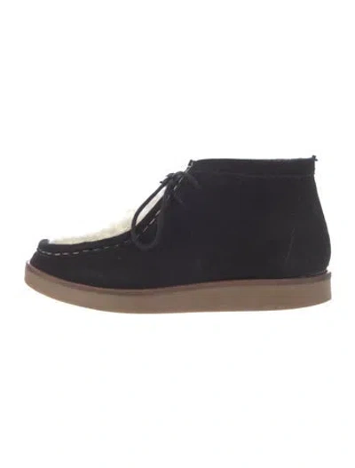 Pre-owned The Great Suede Lace-up Boots In Black
