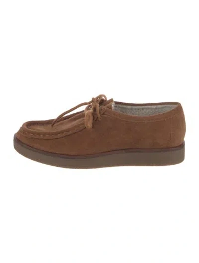 Pre-owned The Great Suede Oxfords In Brown