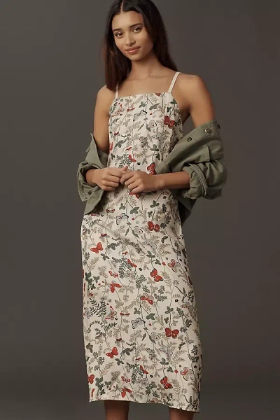 The Great Sundrift Silk Midi Dress In White