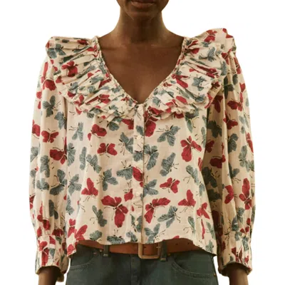The Great Symphony Top In Butterfly Floral In Multi