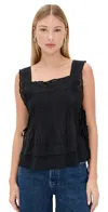 The Great Attic Lace Cami Top In Black