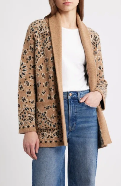 The Great . The Bandana Shawl Collar Cardigan In Brown