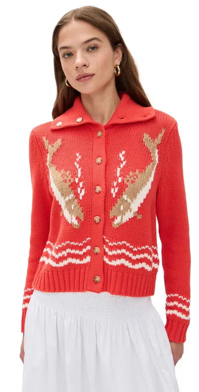 The Great The Bass Cardigan Hot Red