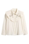 The Great . The Beaded Partridge Shirt In Cream