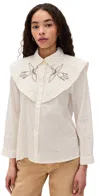 The Great . The Beaded Partridge Shirt In Cream