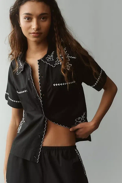 The Great The Bowling Shirt Top In Black