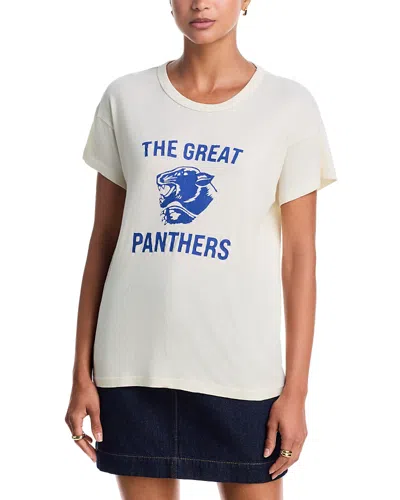 The Great The Boxy Cotton Crewneck Graphic Tee In White