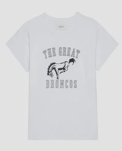 The Great The Boxy Crew W/ Bucking Bronco Graphic In True White