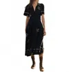 The Great The Bridge Dress With Hanky Embroidery In Black In Black