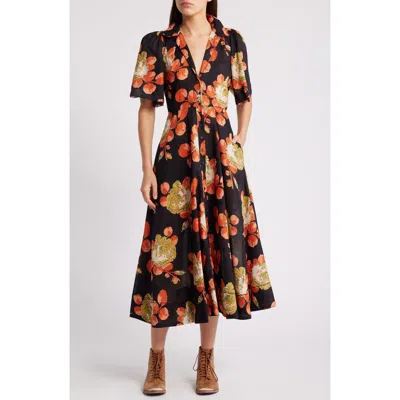 The Great . The Bridge Floral Print Dress In Multi