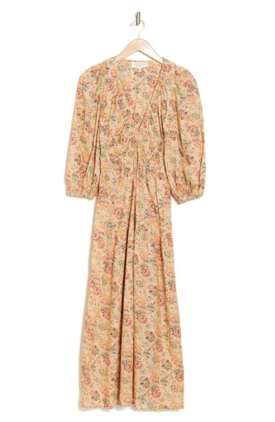 The Great The Brook V-neck Long Sleeve Dress In Floral Print