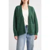 The Great . The Brushed Melange Cardigan In Green