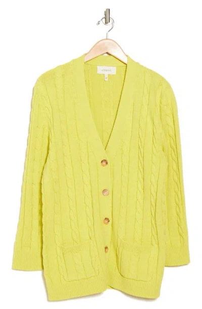 The Great The Cable Stitch Cardigan In Yellow