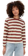 The Great The Campus Crew Tee Cream With Brown In Brown