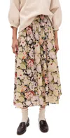 The Great . The Canary Floral Maxi Skirt In Vintage Rose Print