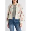 The Great . The Carousel Cardigan In White Heirloom Rose