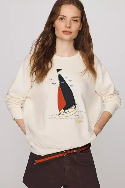 The Great The College Cotton Sweater In White