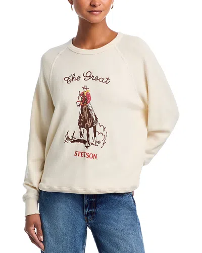 The Great The College Stetson Graphic Sweatshirt In White