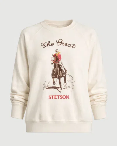 The Great The College Sweatshirt Stetson Graphic In White