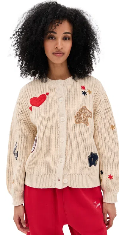 The Great The Collegiate Cardigan In Cream