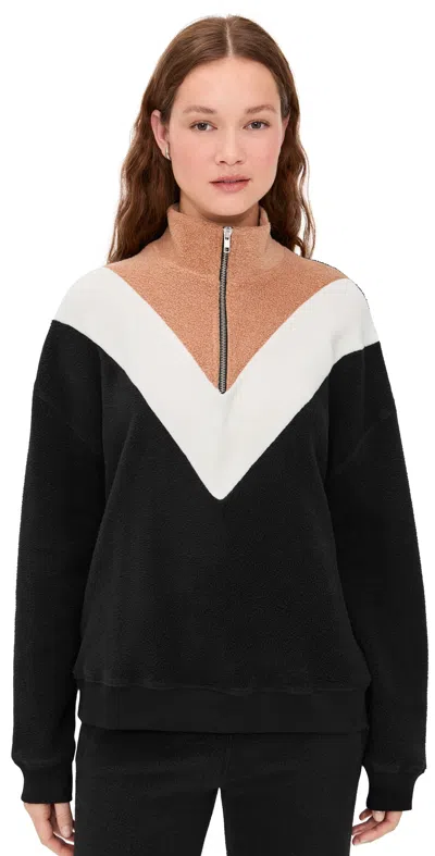 The Great The Colorblock Plush Chalet Sweatshirt Almost Black