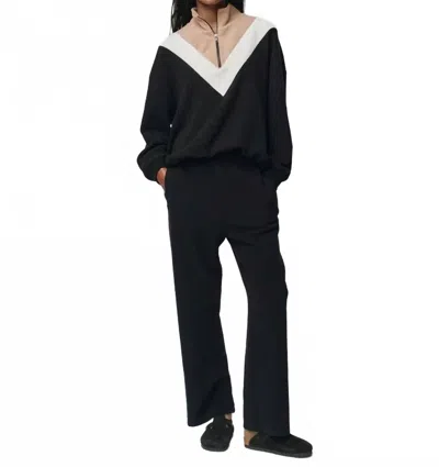 The Great The Colorblock Plush Chalet Sweatshirt In Black