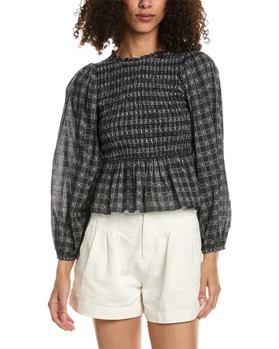 THE GREAT THE GREAT THE CONTESSA LINEN-BLEND TOP