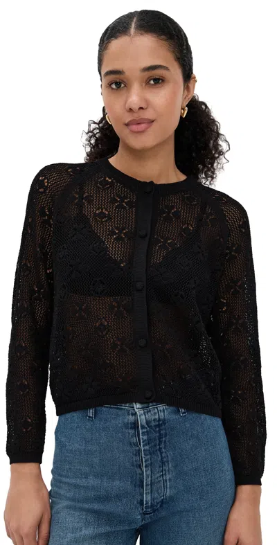 The Great The Crochet Cardigan Black