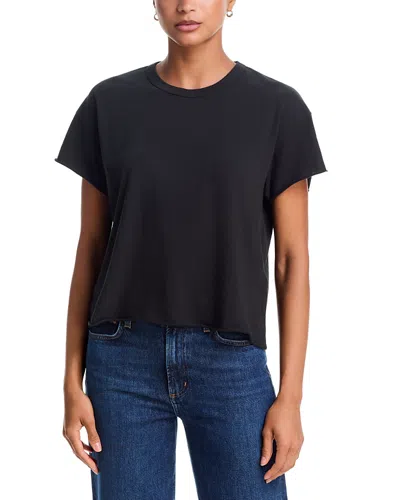 The Great The Boxy Cotton Crewneck Tee In Black