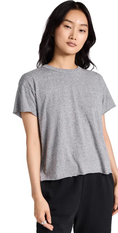 The Great The Crop Tee In Heather Grey