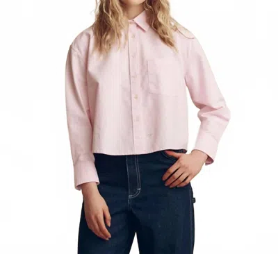 The Great The Cropped Oxford Shirt In Pink