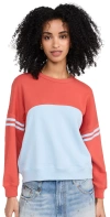 THE GREAT THE CROSS COUNTRY TEAMMATE SWEATSHIRT HEIRLOOM TOMATO COLORBLOCK