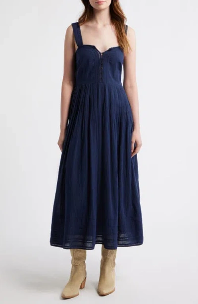 The Great . The Daybreak Cotton Midi Dress In Blue