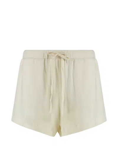 The Great The Delta Drawstring Cotton Shorts In Neutral