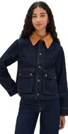 The Great The Denim Swingy Jacket Midnight Rinse In Blue